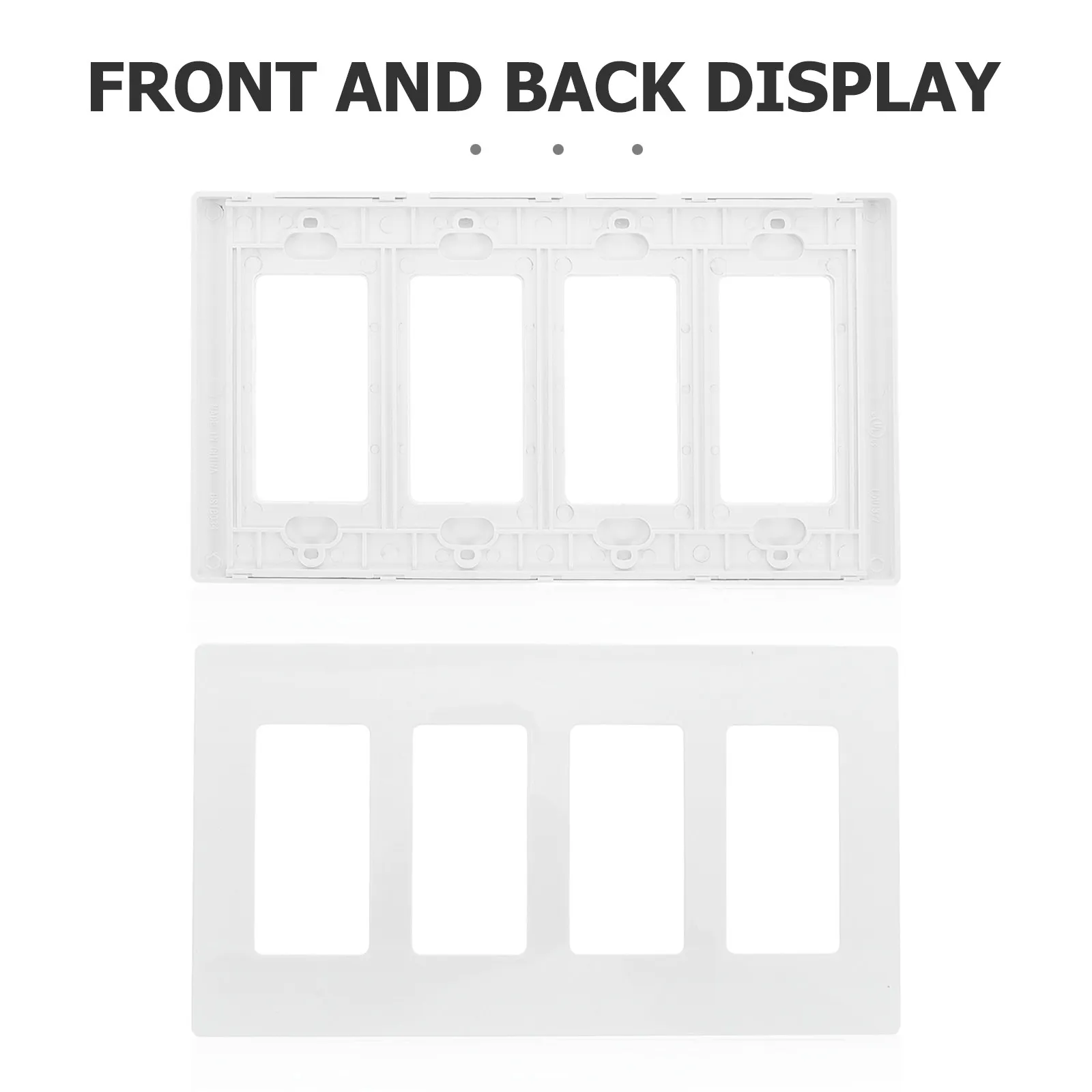 4-Gang Light Switch Cover Plate Screwless Decorative Wall Plates for Home Receptacle Plate Faceplates for Outlets