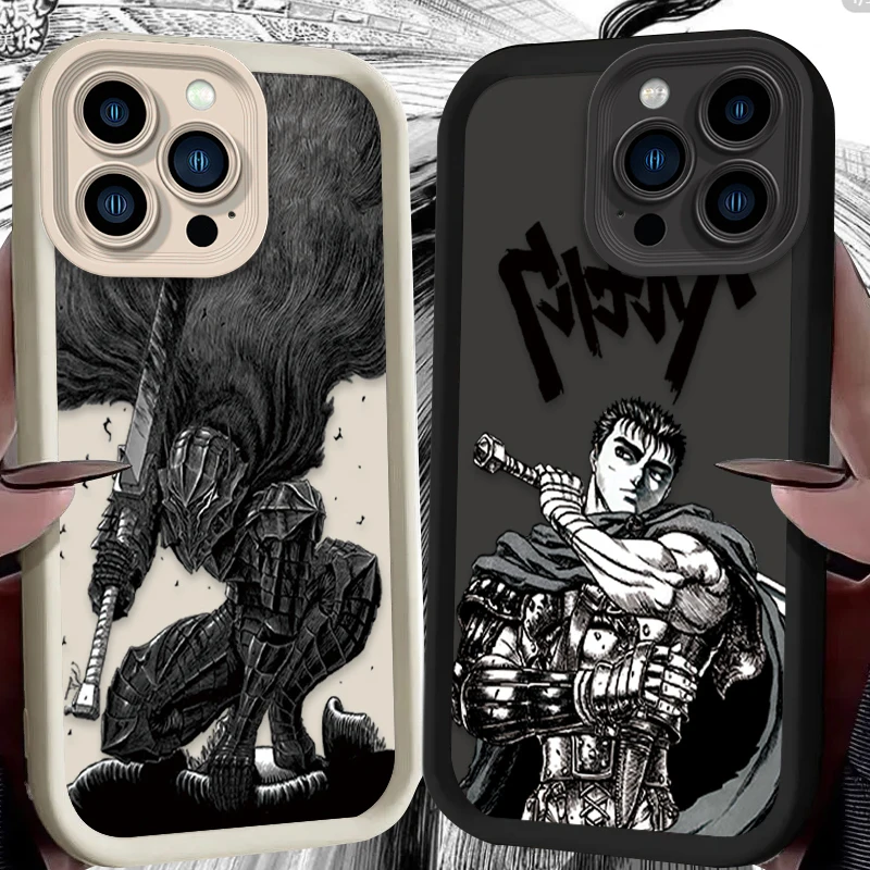 Anime Berserk Guts Case For iPhone 16 15 14 13 12 11 Pro Max X XS X S Max XR SE 2020 7 8 Plus TPU Soft Silicone Shockproof Cover