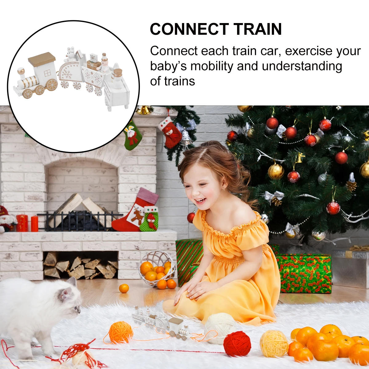 

Red 4 Train Craft Durable Christmas Toy Decoration Christmas Decoration Train Toy Showcase nament Paintable