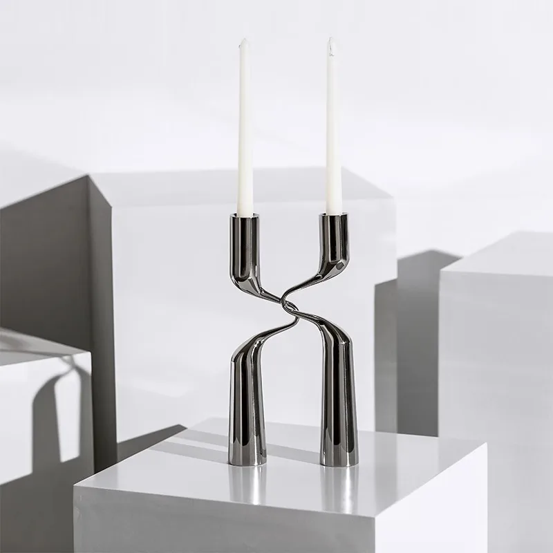 Metal Candle Holder Modern Home Decor Centerpieces Candlesticks for Room Decor Wedding Decoration Gifts