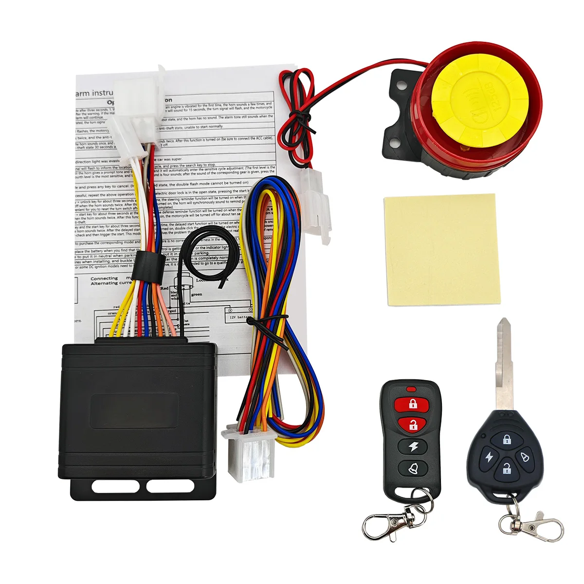 Motorcycle Anti-Theft Alarm System Wireless Remote Engine Starter Stop with Remote Controller Key Module Horn for 12V Motorcycle