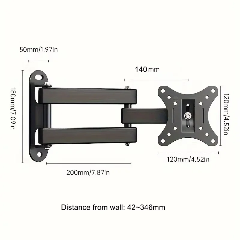 Bild 6: BEISHI Rack TV-Wandhalterungen, drehbare neigbare Gelenkverlängerung, Eck-TV-Halterung für 10–26 Zoll TVs, Monitore, max. VESA 100 x 100