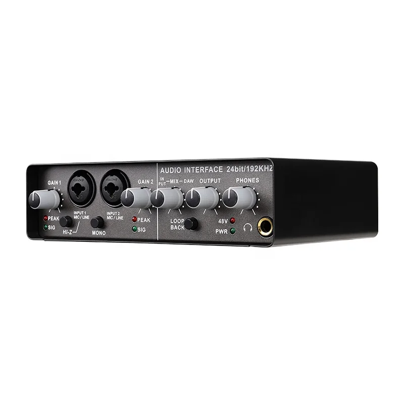 TLF Xtuga profesional USB 2,0 puerto guitarra Musical o interfaz estudio de grabación tarjetas de sonido externas para grabar vídeo Liv