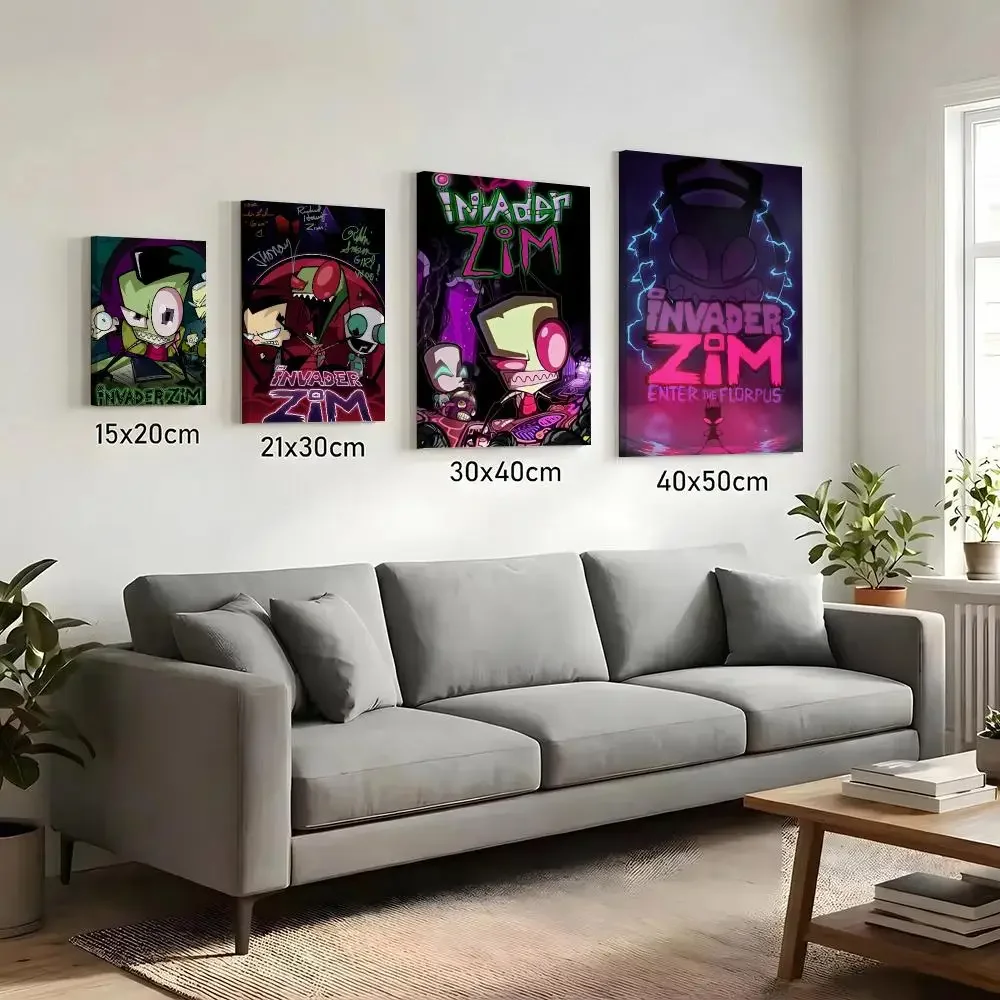 cartoon I-Invader Zim Anime Painting Calligraphy HD Canvas Print Poster Wall Art | Optional Frame | Modern Hallway Decor