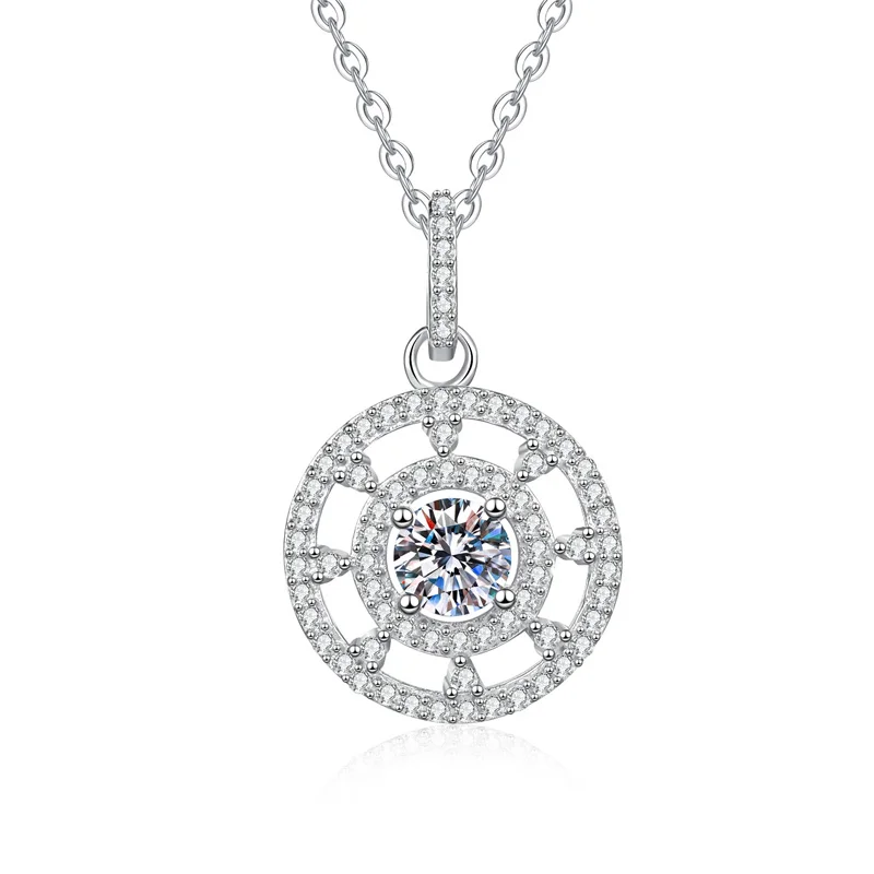 

ZFSILVER Fashion Trend 925 Silver Luxury Moissanite Design Compass Necklace For Charm Women Accessories Party Jewelry Gift XL454