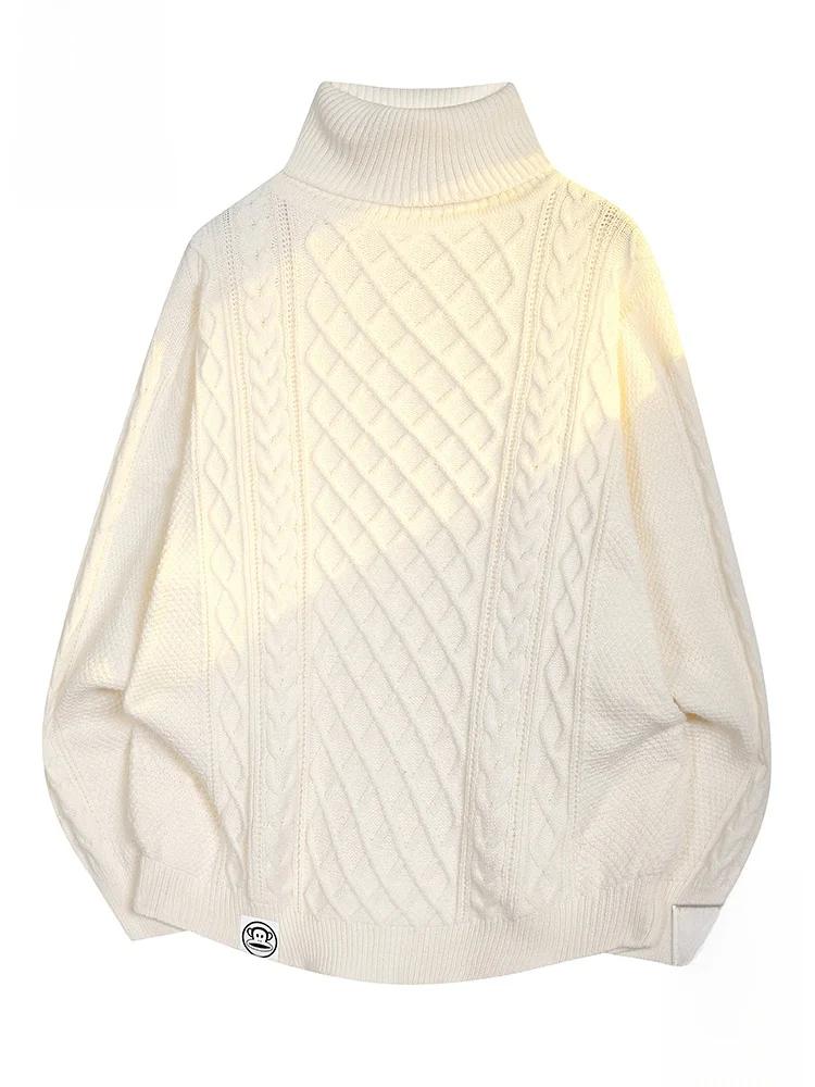 

PaulFrank Thiened High Collar Sweater for Men Comfortable Loose Fit Autumn Knitted irt Casual Sle Fiber Blend Warmth