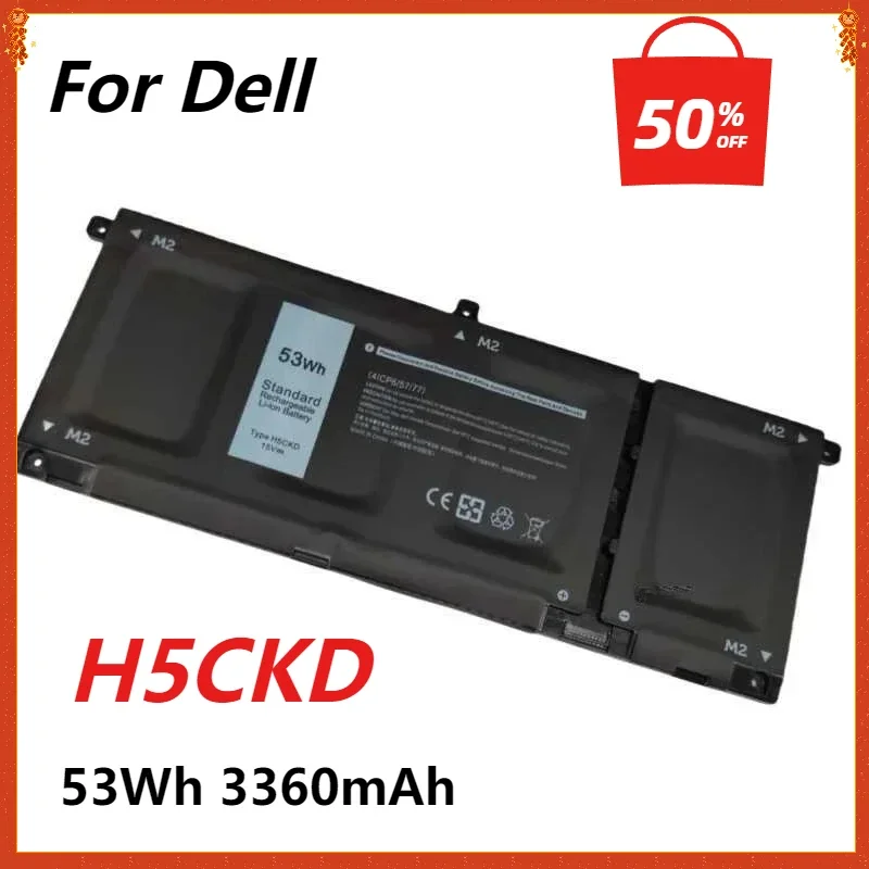 

New H5CKD Laptop Battery for Dell Inspiron 5502 5409 5505 5400 2-IN-1 7506 3410 3510 9077G P129G P102F 5401 5509 5408 53WH