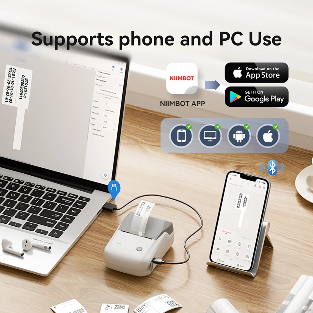 Niimbot B1 Mini Thermal Printer Bluetooth Portable Pocket Label Maker Self-adhesive Sticker Printer Machine For Small Business