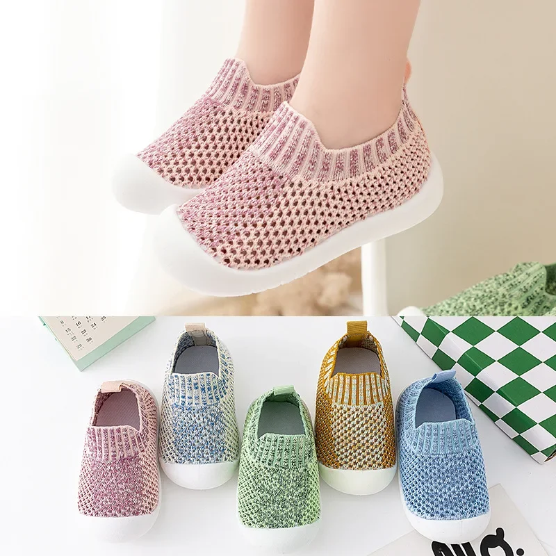 

Children's Shoes Spring Summer Mesh Breathable Solid Color Soft Sole Walking Baby Shoes Children's Outdoor Shoe Newborn