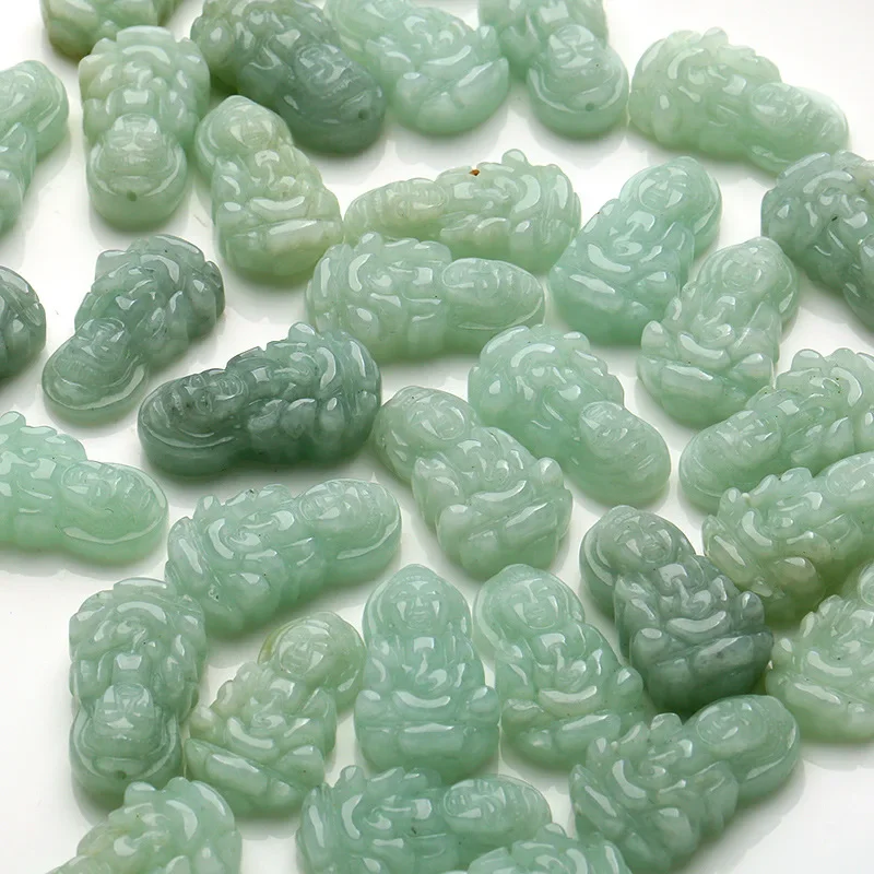 Myanmar Jadeite A Goods Guanyin Pendant, Ice Glutinous Seed Light Green Jadeite Small Guanyin Jade Pendant Wholesale