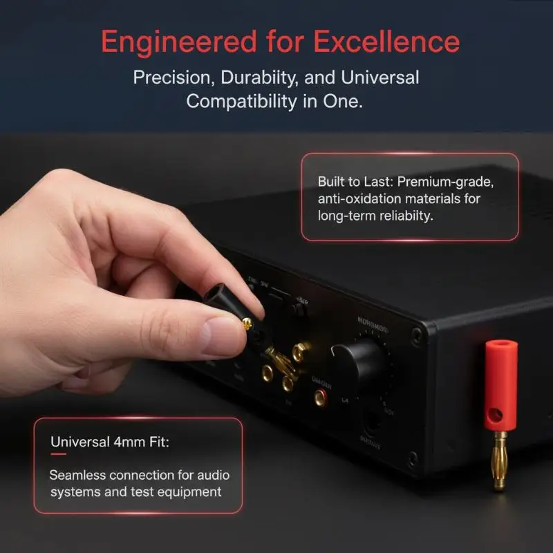 4MM Banana Plug Socket Terminal Set 10Pcs Heat Resistant Connectors for Industrial Automation Equipment Circuit Wiring