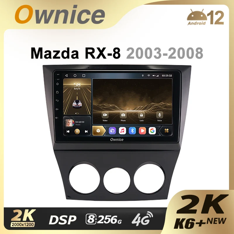 

Ownice K6+ 2K for Mazda RX-8 2003 - 2008 Android 12.0 8G+256G Car Radio Setero Auto Audio 360 Panorama Optical 5G Wifi