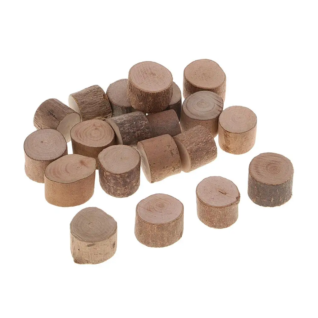 30Pcs Mixed Natural Wooden Blocks Craft Wooden diy Handmade Wood Blocks