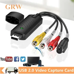 USB 2.0 Video Capture Card Converter Easy Cap RCA to USB Video Audio Adapter TV DVD VHS Audio Capture Adapter Card TV Video DVR