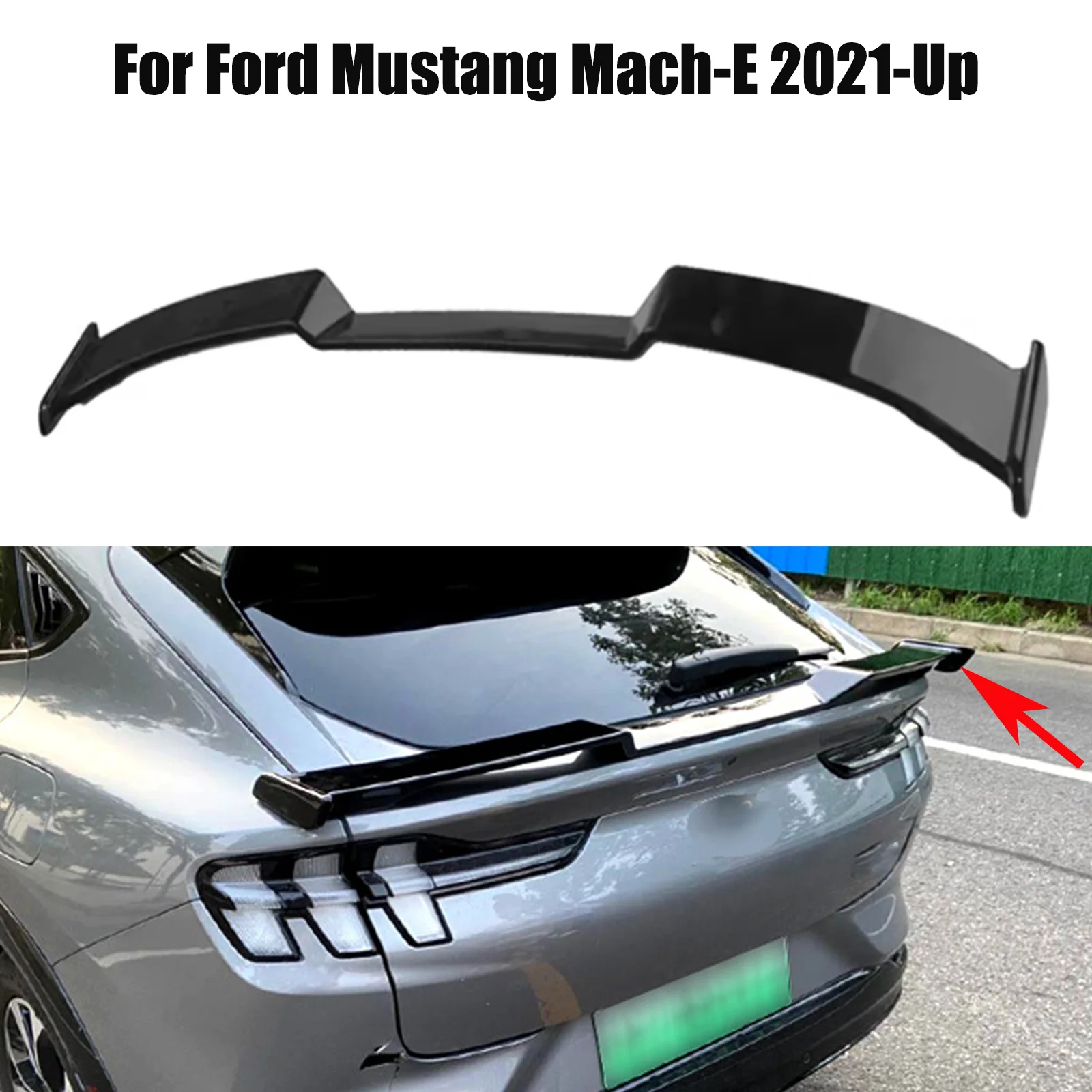 For Ford Mustang Mach-E 2021-Up Car Rear Trunk Tail Wing Spoiler Roof Wings Air Splitter Body Kit External Decorate Accessories