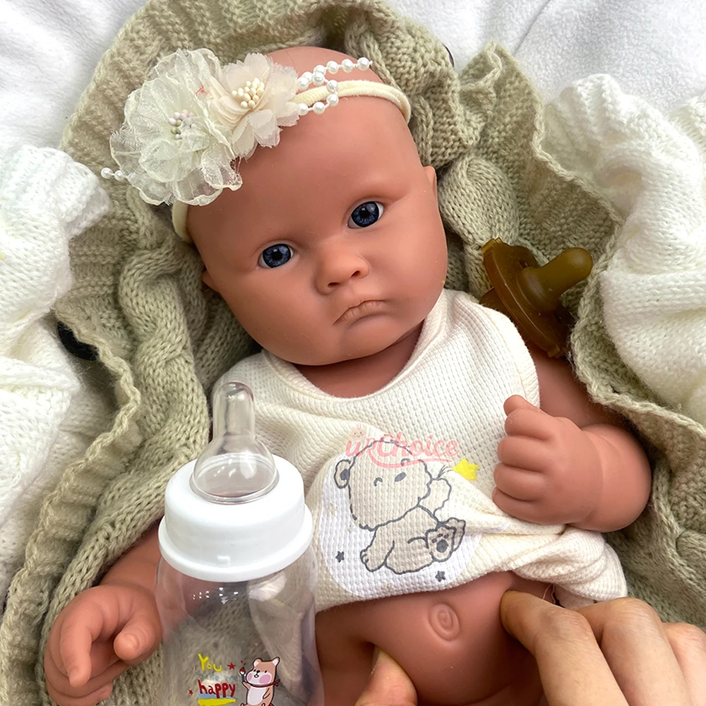Handcrafted 18Inch Waterproof Silicone Doll Soft Lifelike Reborn Baby Girl Weighted Newborn Doll for Collectibles & Kids Toy