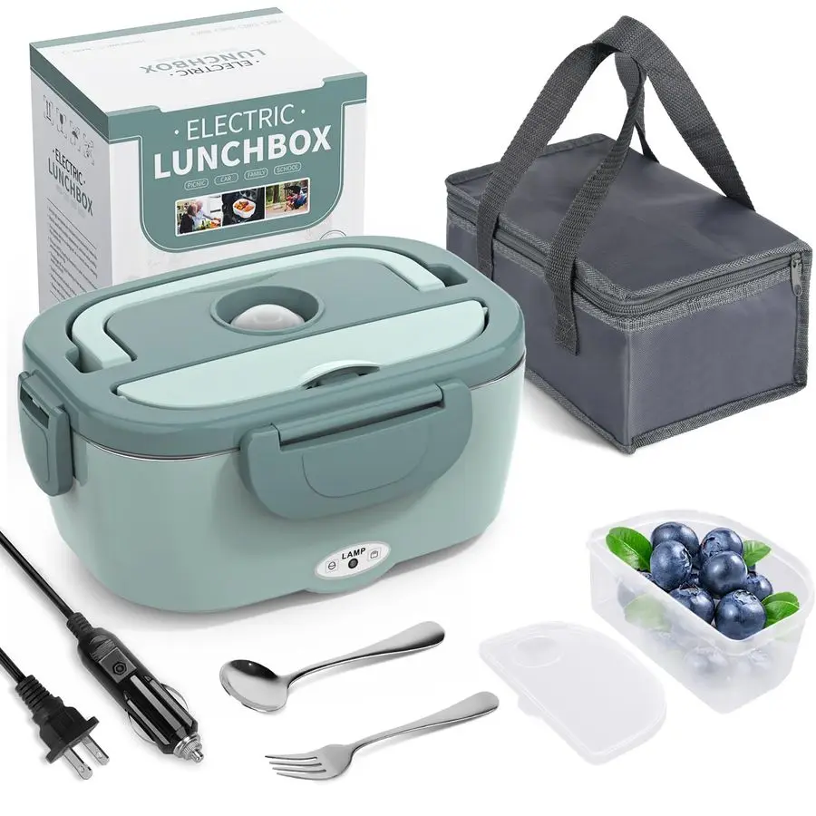 

Lunch Box Food Heater, 3 in 1 Ultra Quick Heated Lunch Boxes for Adults, 12V 24V 110V Portable Food Warmer for Car Truck Office