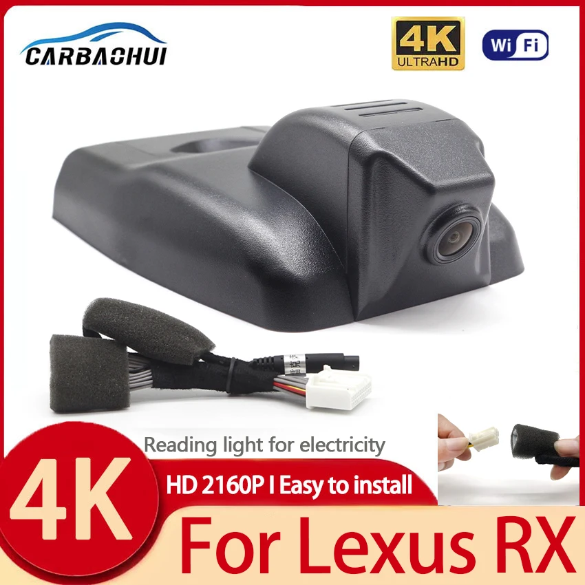 4K Dash Cam Camera 2160P Car DVR Recorder For Lexus RX 200t 300 for Lexus RX 350 for Lexus RX 450h for Lexus RX AL20 2016-2022