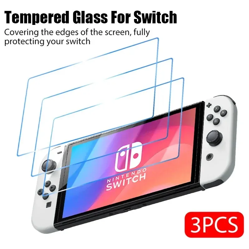 1/5PCS Tempered Glass for Nintendo Switch OLED 3 Pieces Screen Protector Film for Nintendos Switch Switch Lite Protective Glass