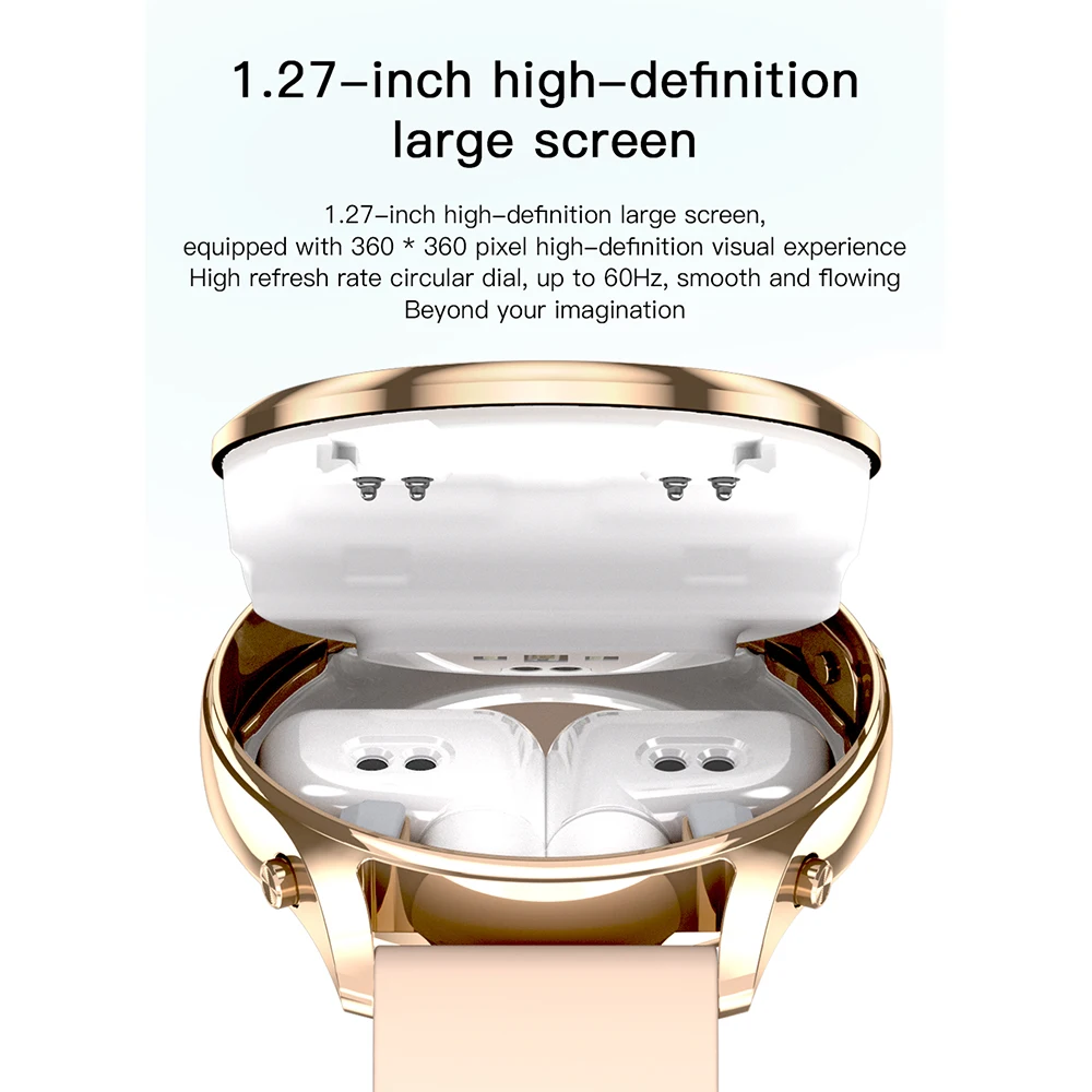 2026 New 1.27" TWS Bluetooth Earphones 2-in-1 Smart Watch for Women with Health Monitoring BT Call IP67 Waterproof Smartwatch view 3