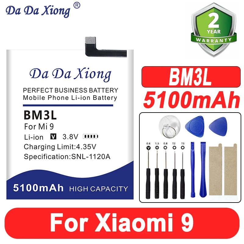 Fast Shipping 100% Brand-New Replacement Battery 5100mAh For Xiaomi 9 MI9 M9 MI 9 BM3L Genuine Phone Battery batteries