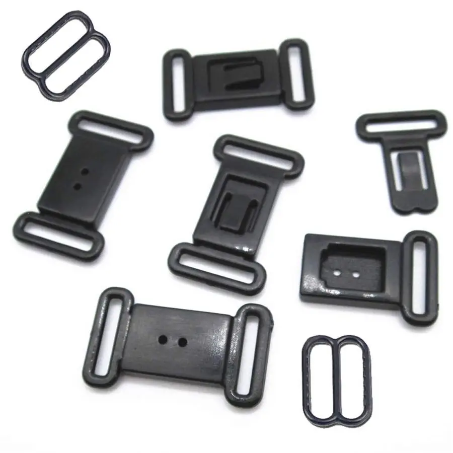 

Sets Adjustable Bow Tie Clips Plastic Snap Buckles Hook Fastener for Necktie Strap Black