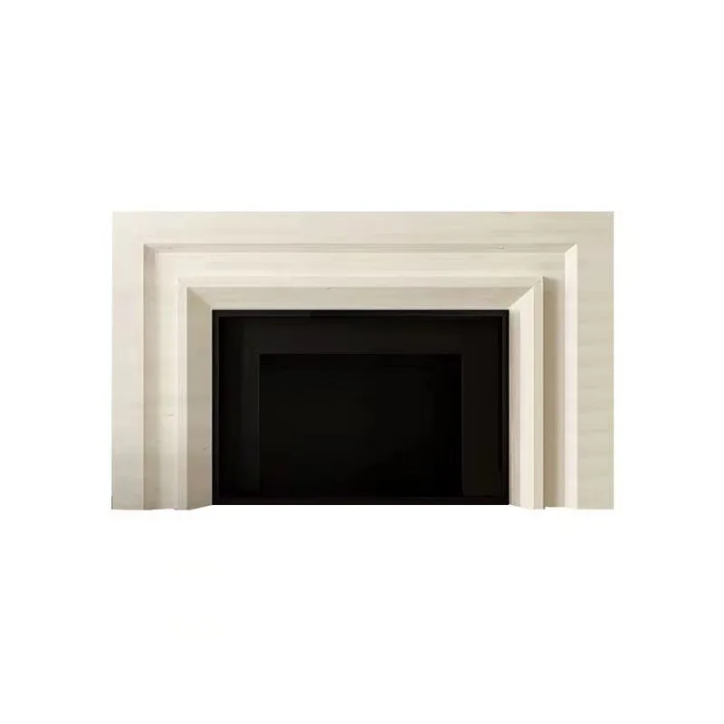 Helles französisches komplexes mittelalterliches Wohnzimmer B & B-Korridor, weiße Farbe, passender einfacher moderner dekorativer Kaminsims, ultradünn