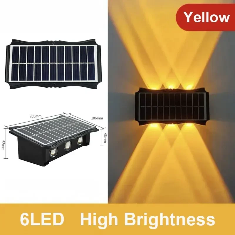 Zonne-wandlamp buiten zonne-LED-licht waterdicht op en neer lichtgevende verlichting balkon tuin tuindecoratie verlichting