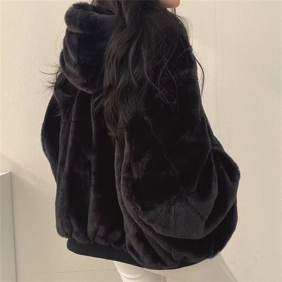 Parkas gruesas y cálidas para mujer, Abrigo con capucha de doble cara Kawaii de gran tamaño, chaquetas holgadas informales con cremallera a la moda