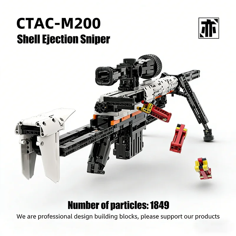 1849PCS Creative M200 Sniper Rifle Building Blocks MOC Technical Can Shoot Projectile Shells Assemble Bricks Toy Gift