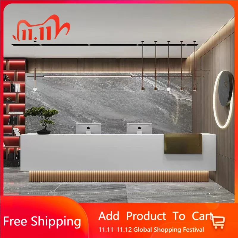 

Aesthetic Office Desks Cash Register Business Reception Counter Table Coffee Distillation Atril Organizer Tisch Hotel Furniture