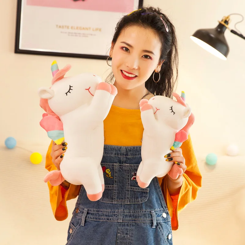 30cm Angel Rainbow Unicorn Doll Plush Cushion Birthday Gift Doll Sleep Pillow Cute Pillow