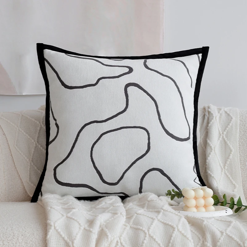 Nordic Style Jacquard Cushion Cover Soft Chenille Velvet Throw Pillow Cover for Sofa Living Room Funda Cojin 45x45 Home Decor