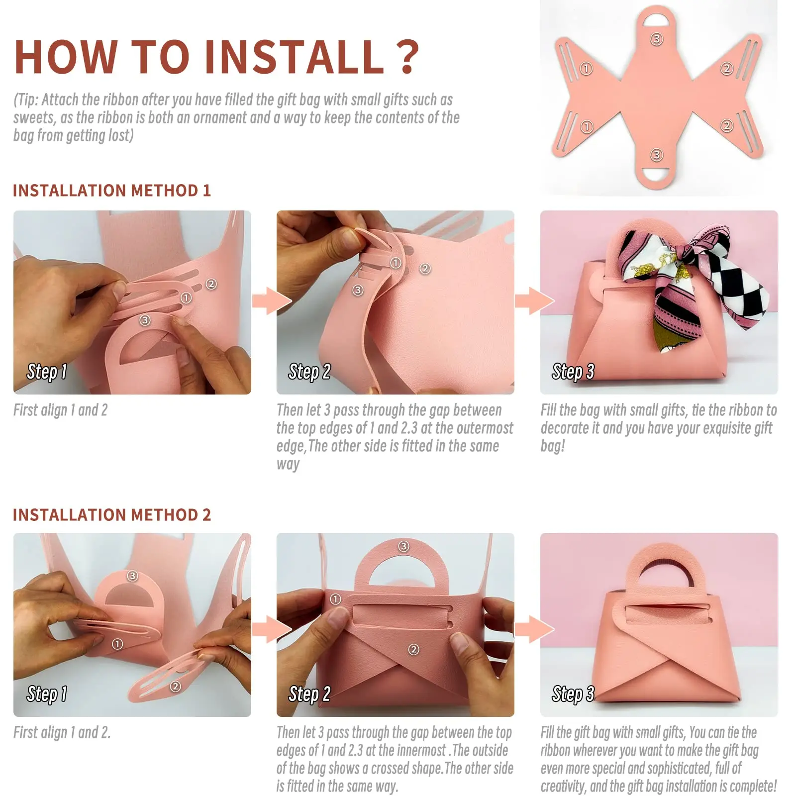 6 قطع من حقيبة هدايا حلوى الزفاف الجلدية، يمكن إعادة استخدامها للحفلات في عيد الميلاد والهالوين وعيد الميلاد وصيفة العروس #5