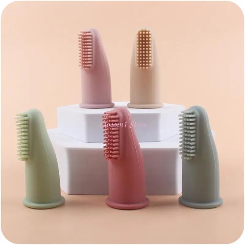 

Y1UB Silicone Baby Finger Toothbrush Infant Toddler Kids Soft Care Hygiene Massaging Bristles Teeth Cleaning