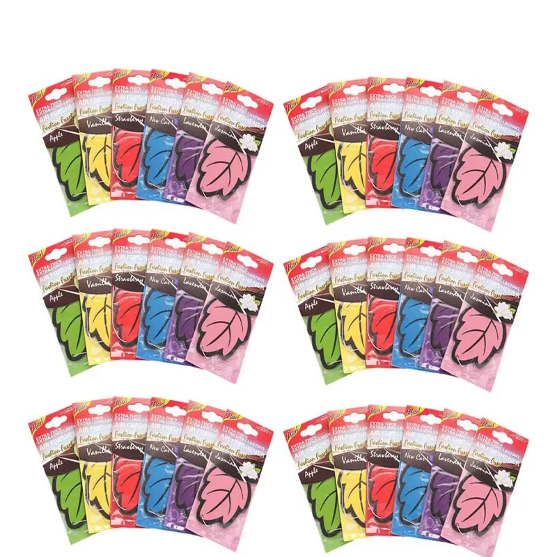 

6-36Pcs Car Air Freshener Natural Scented Tea Paper Auto Hanging Vanilla Perfume Fragrance Leaf Shape Car Accessories Interior