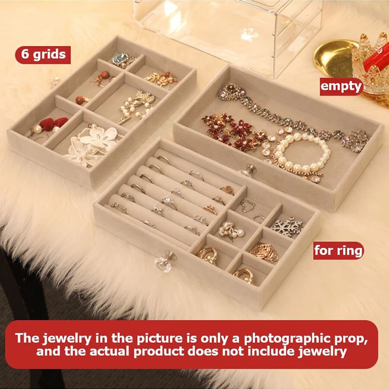 Three Layer Pull-out Jewelry Storage Box Anti Oxidation Earrings Studs Necklaces Velvet Acrylic Exquisite Jewelry Box TMZ