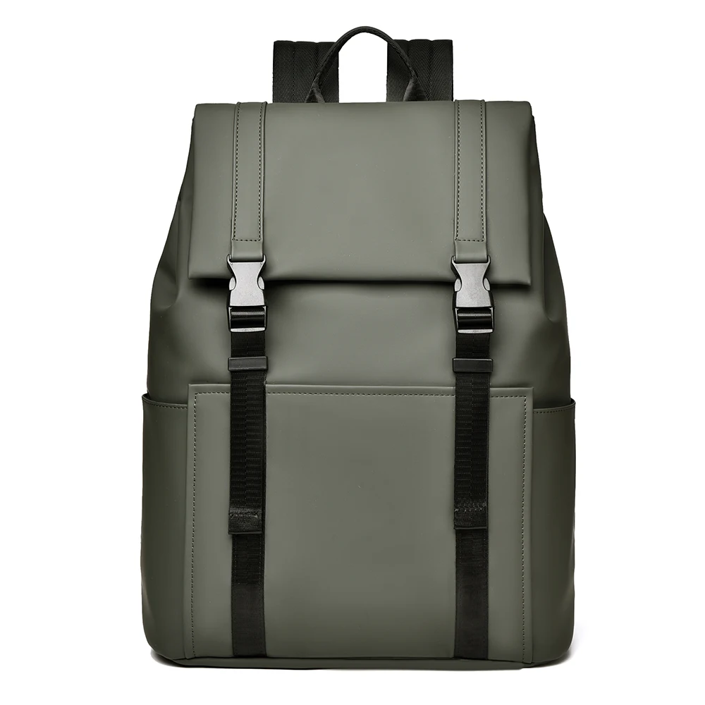 

Olive Green Men's Stylish Backpack with Side Pockets, Great for College and Outdoor Activities, Sturdy & Roomy
