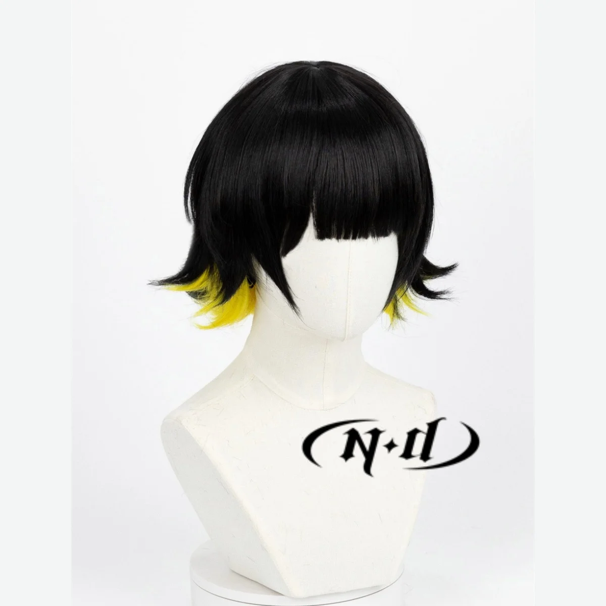 ND Cosplay Wigs Anime Blue Lock Bachira Meguru Black Yellow Short Kanekalon Synthetic Hair Halloween Accessory Men Women