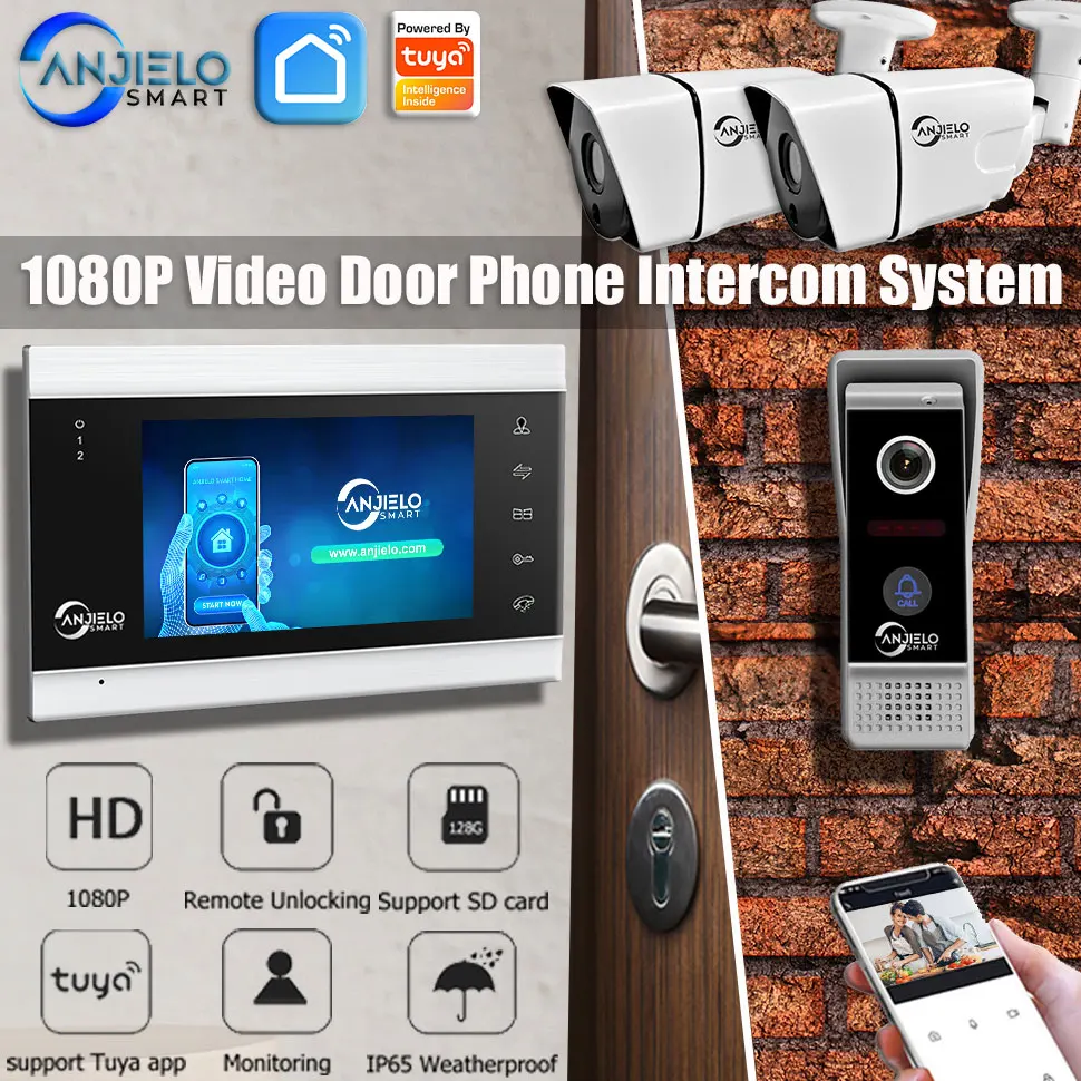 1080p Smart Wifi Video Intercom In Private House Security Protection Interphone Tuya Intercom With Camera System