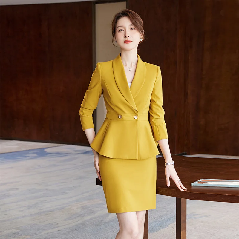 

Formal Blazers Feminino for Women Autumn Winter Business Suits with Pants and Jackets Coat OL Pantsuits Professional Blazers