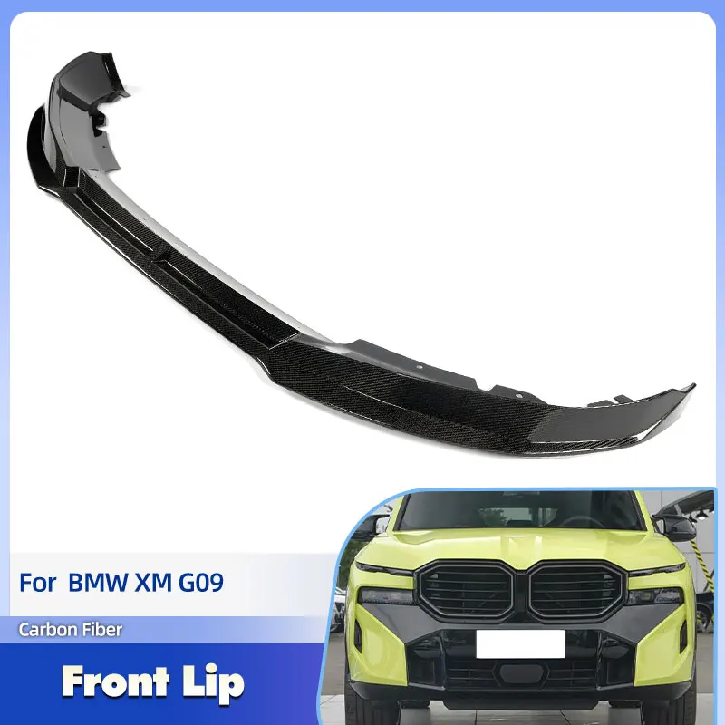 Car Front Bumper Lip Spoiler Carbon Fiber for BMW XM G09 2023-2026 Racing Front Lip Chin Apron Guard Splitters Body Kit