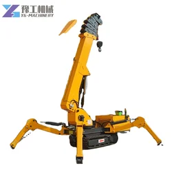 YG Higher Safety Performance 2t Mini Trailer Spider Crane with Long Arm Fly Jib