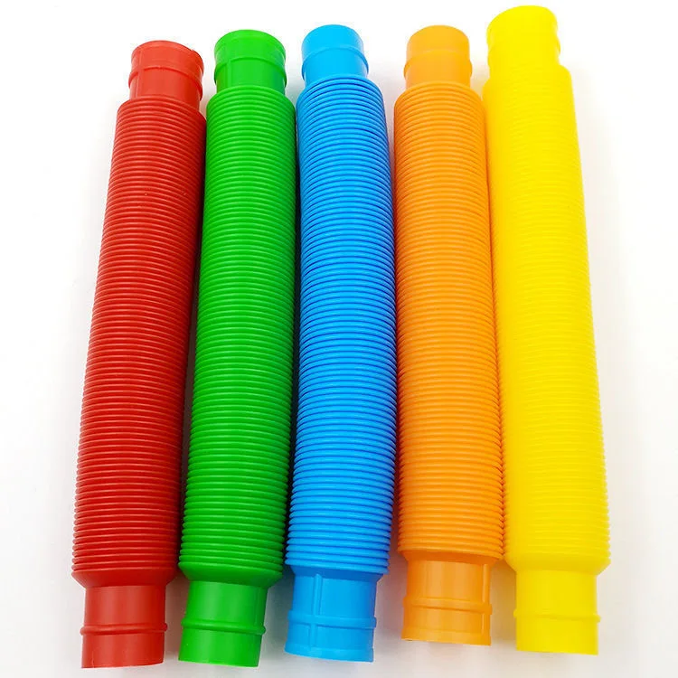 1/2pcs Mini Pop Tubes Sensory Toy For Adult Fidget Stress Relieve Toys Kids Squeeze Toy Colorful Plastic Bellows Children Toys