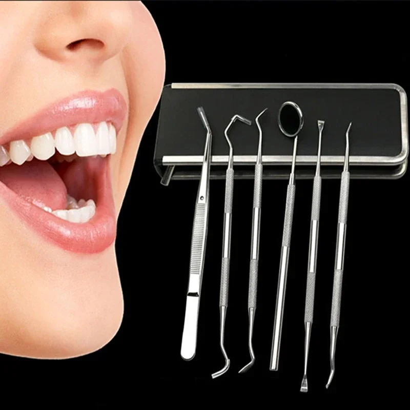 

Stainless Steel Dental Mouth Mirror Tools Dentist Teeth Operation Instrument Kit Tweezers Pick Probe Sickle Oral Care Set