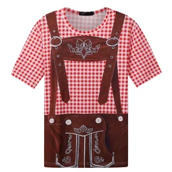 Fun Oktoberfest Beer Bavaria 3D Printed T-shirt Fashion German Leather Pants Graphic T-shirt Men's Casual Oversized Top