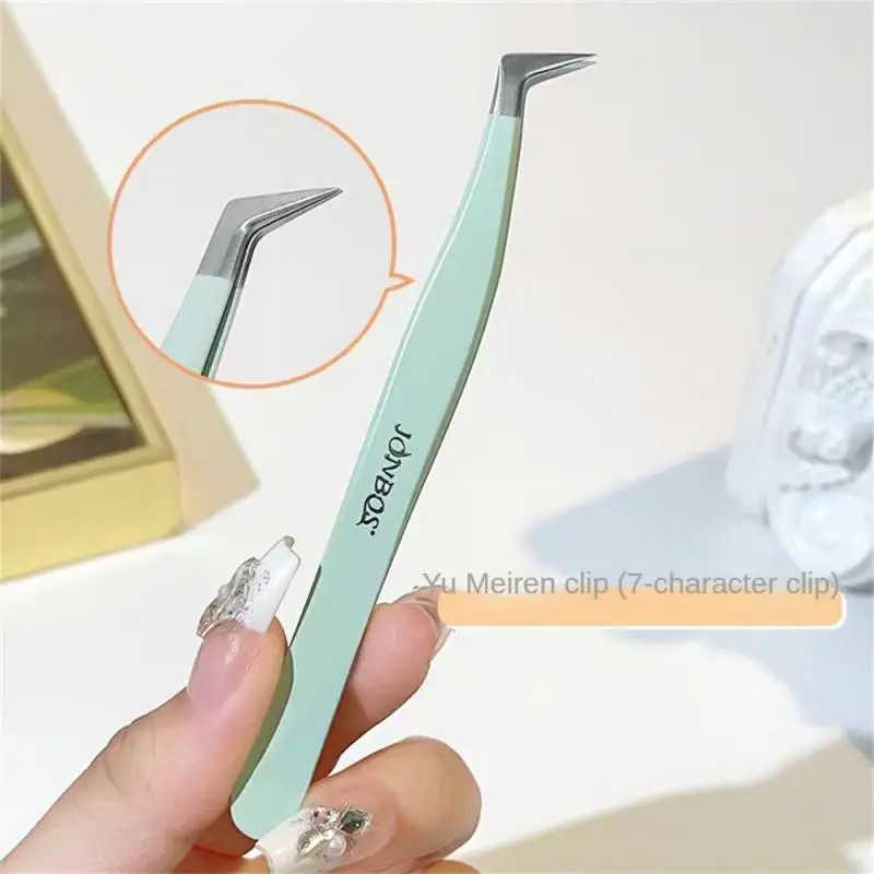 1PC Stainless Steel Curved Straight Eyebrow False Eyelash Tweezers Nail Art Extension Makeup Tool Eeyelashes Tweezers Makeup