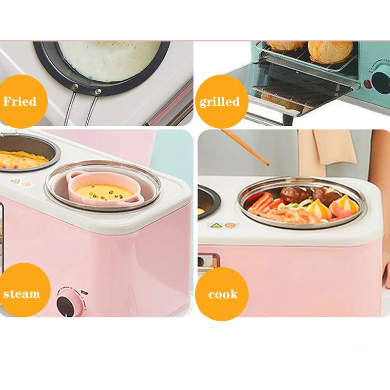 220V/600W Household 4 In 1 Breakfast Machine BLY-ZA02 5L Mini Bread Maker Toaster Oven Omelet Non-Stick Frying Pan