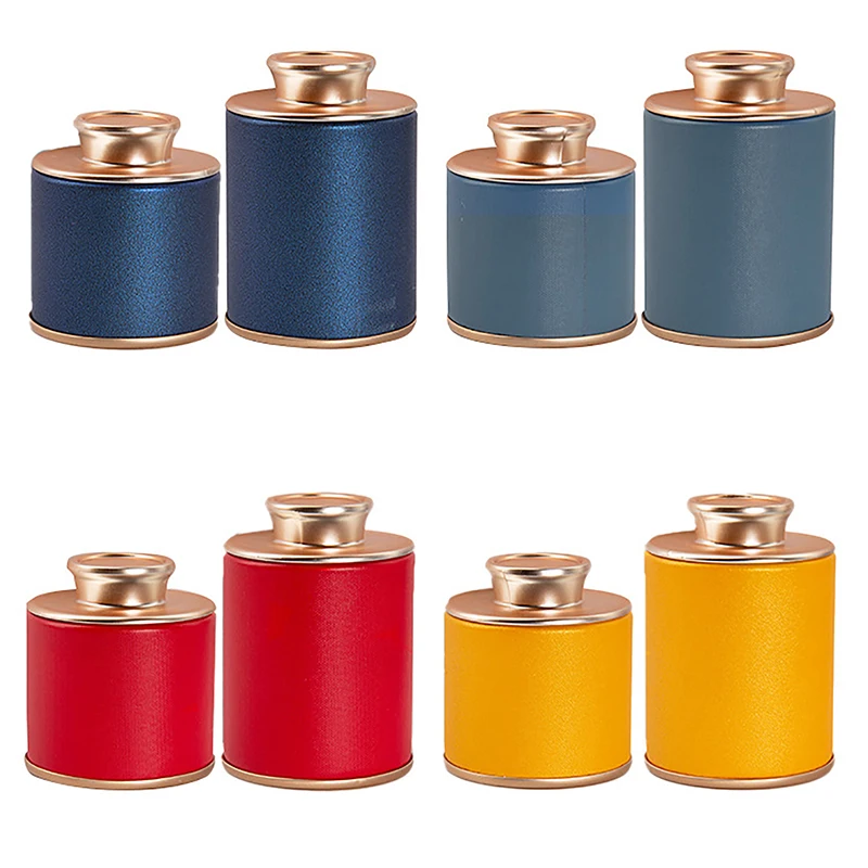 Household Mini Empty Tea Tin Can Household Green Black Tea Sealed Jar Portable Travel Small Tea Packaging Box Paper Storage Can