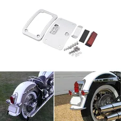 Motorcycle Rear Number License Bracket Moto License Plate Frame Mount Holder Chrome For Harley Softail Deluxe Springer Classic